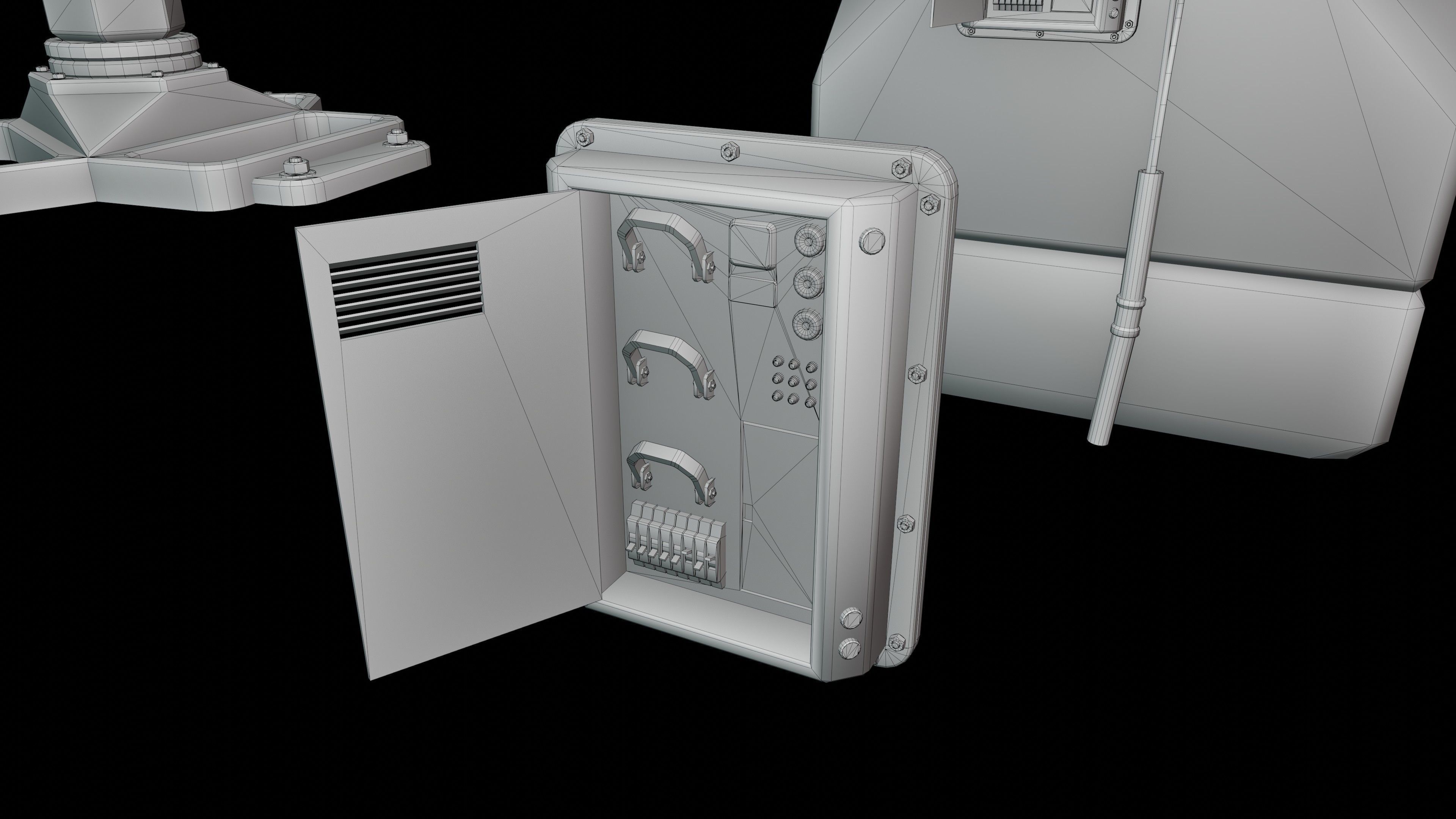 Satellite Antenna part2 Low-poly 3D model_19