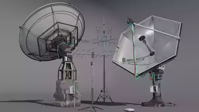 Satellite Antenna part2 Low-poly 3D model