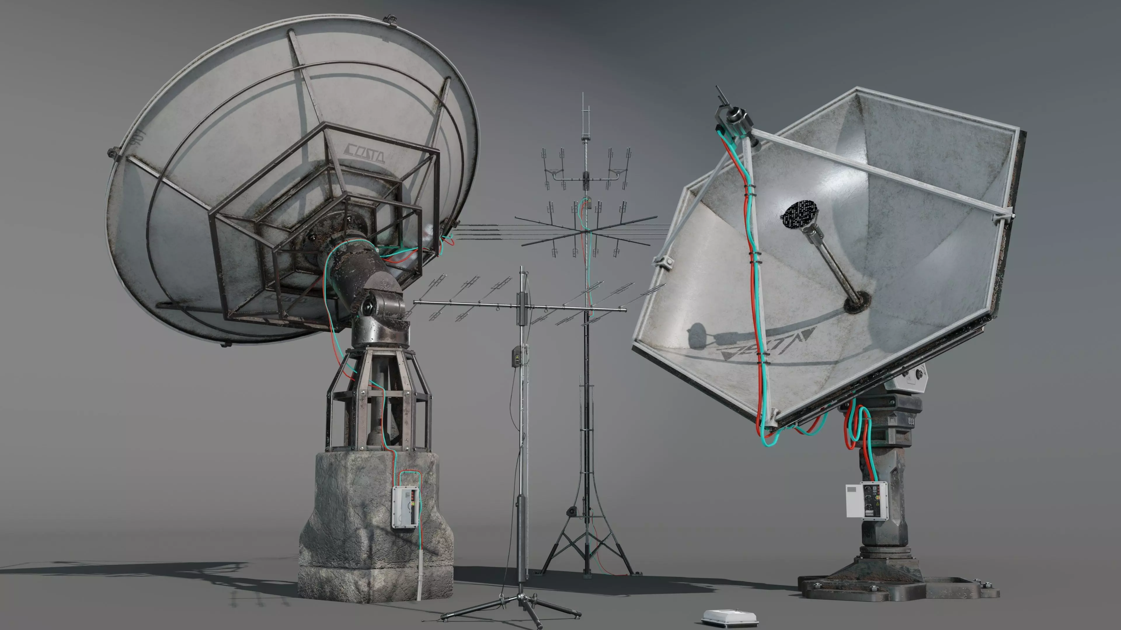 Satellite Antenna part2 Low-poly 3D model_0