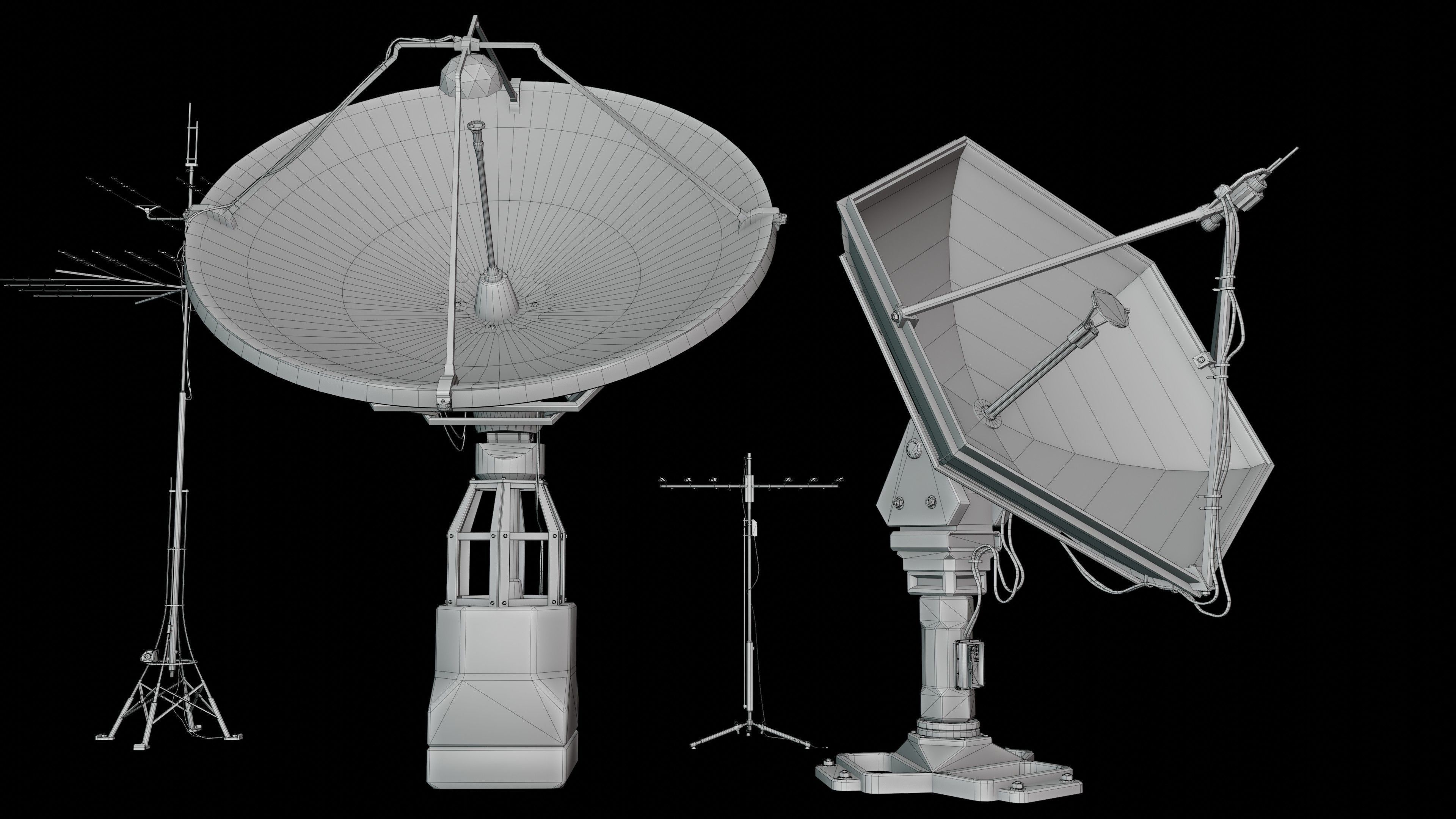 Satellite Antenna part2 Low-poly 3D model_24