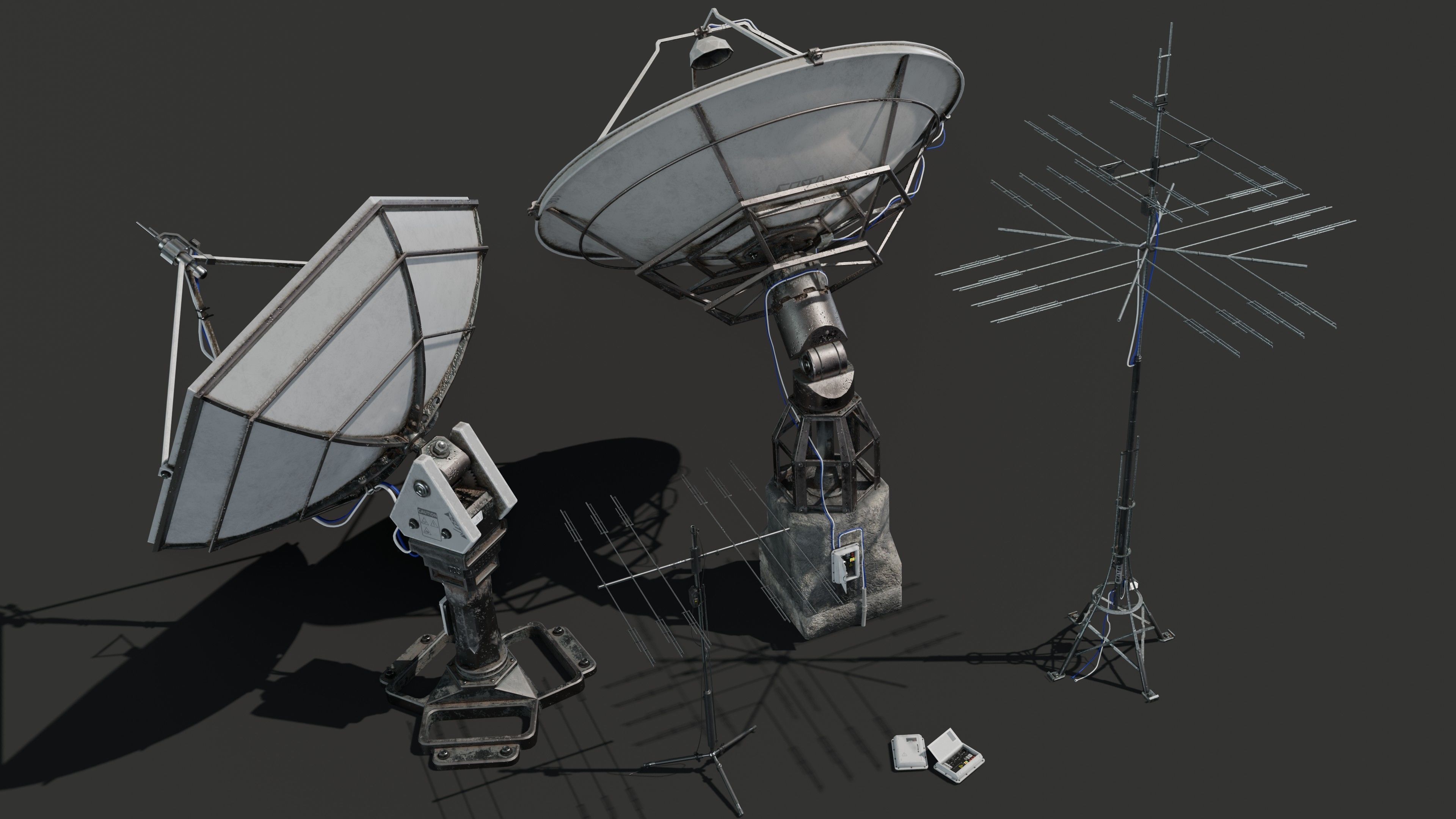 Satellite Antenna part2 Low-poly 3D model_14