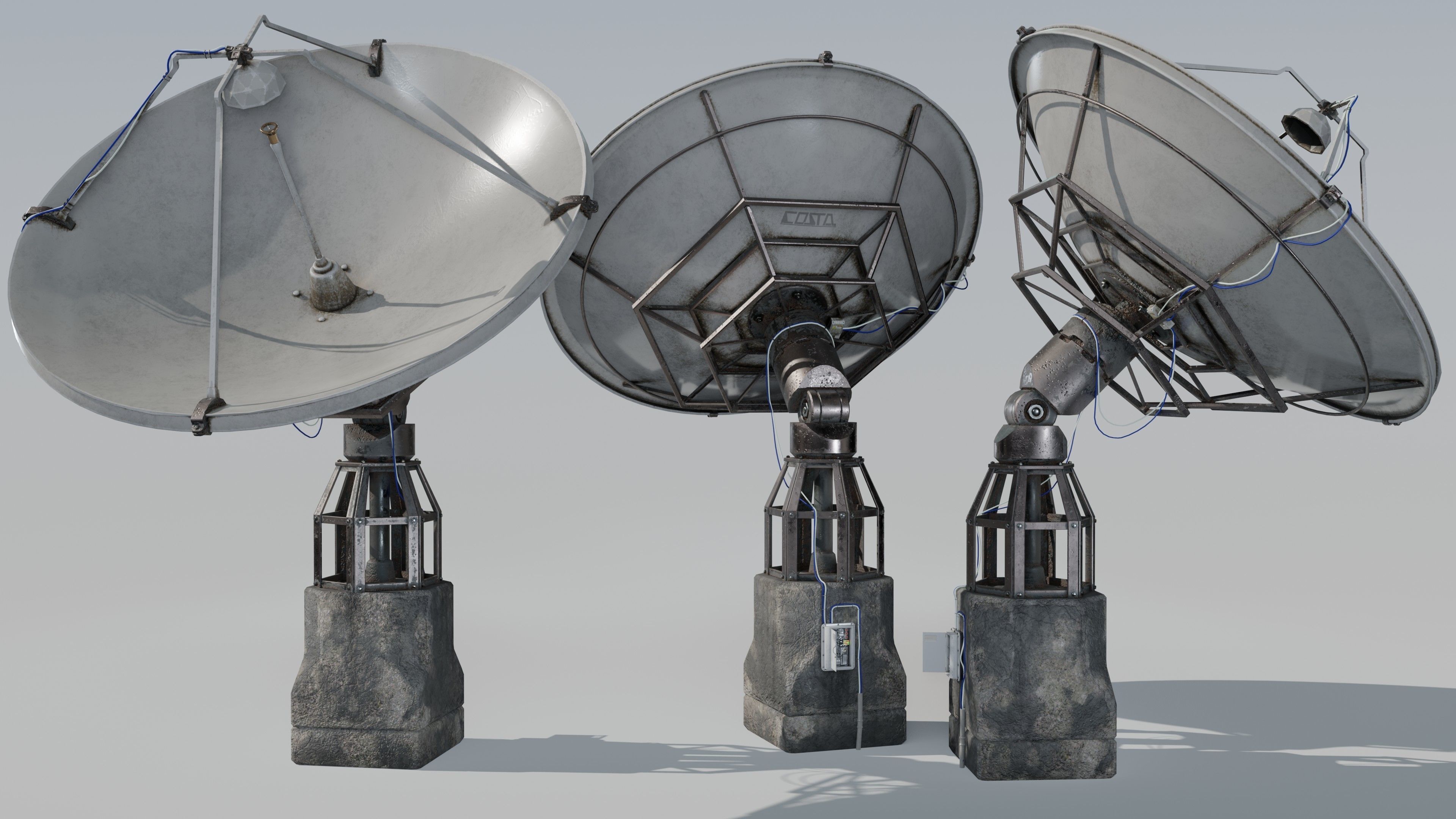 Satellite Antenna part2 Low-poly 3D model_10