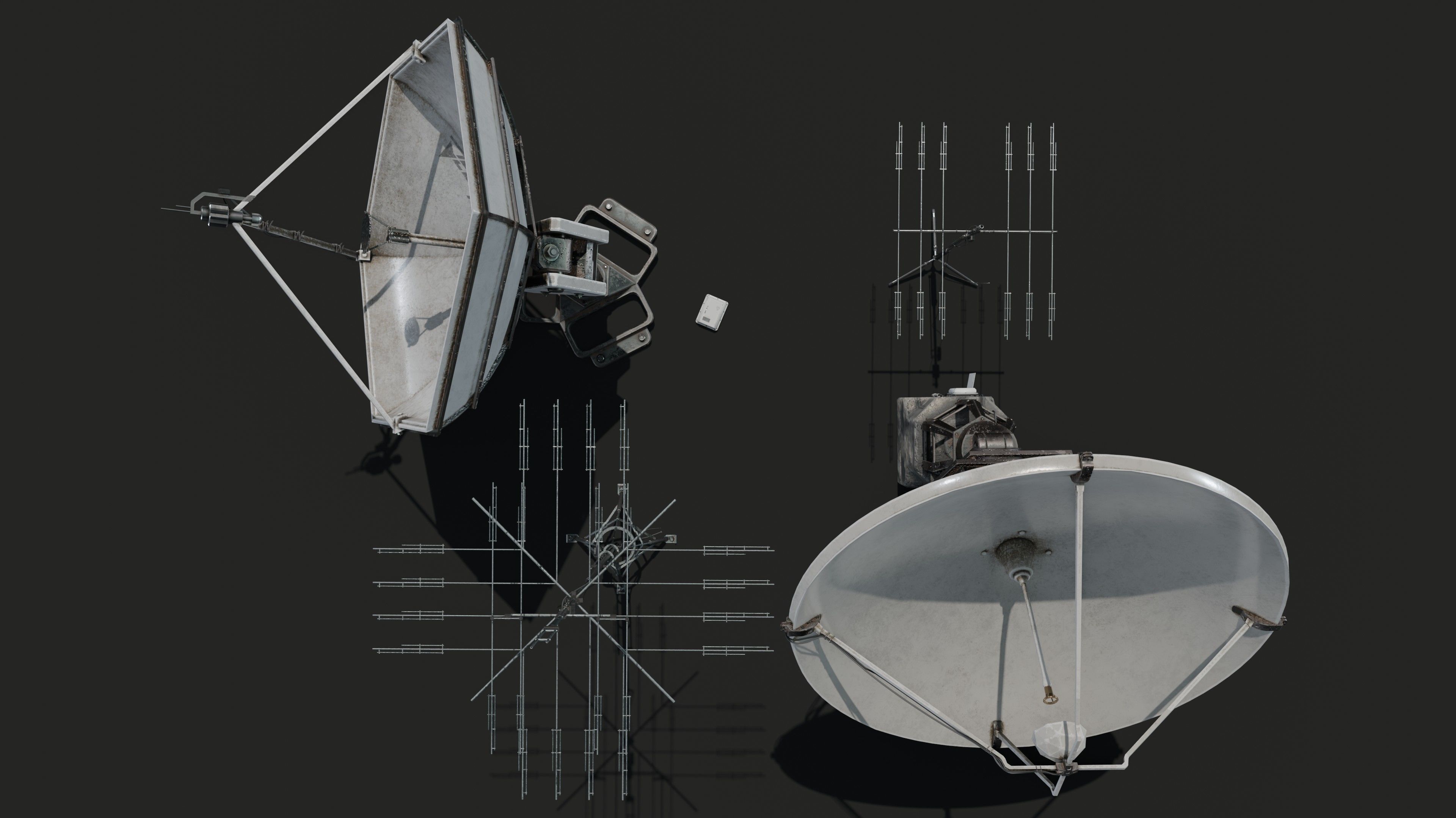 Satellite Antenna part2 Low-poly 3D model_2