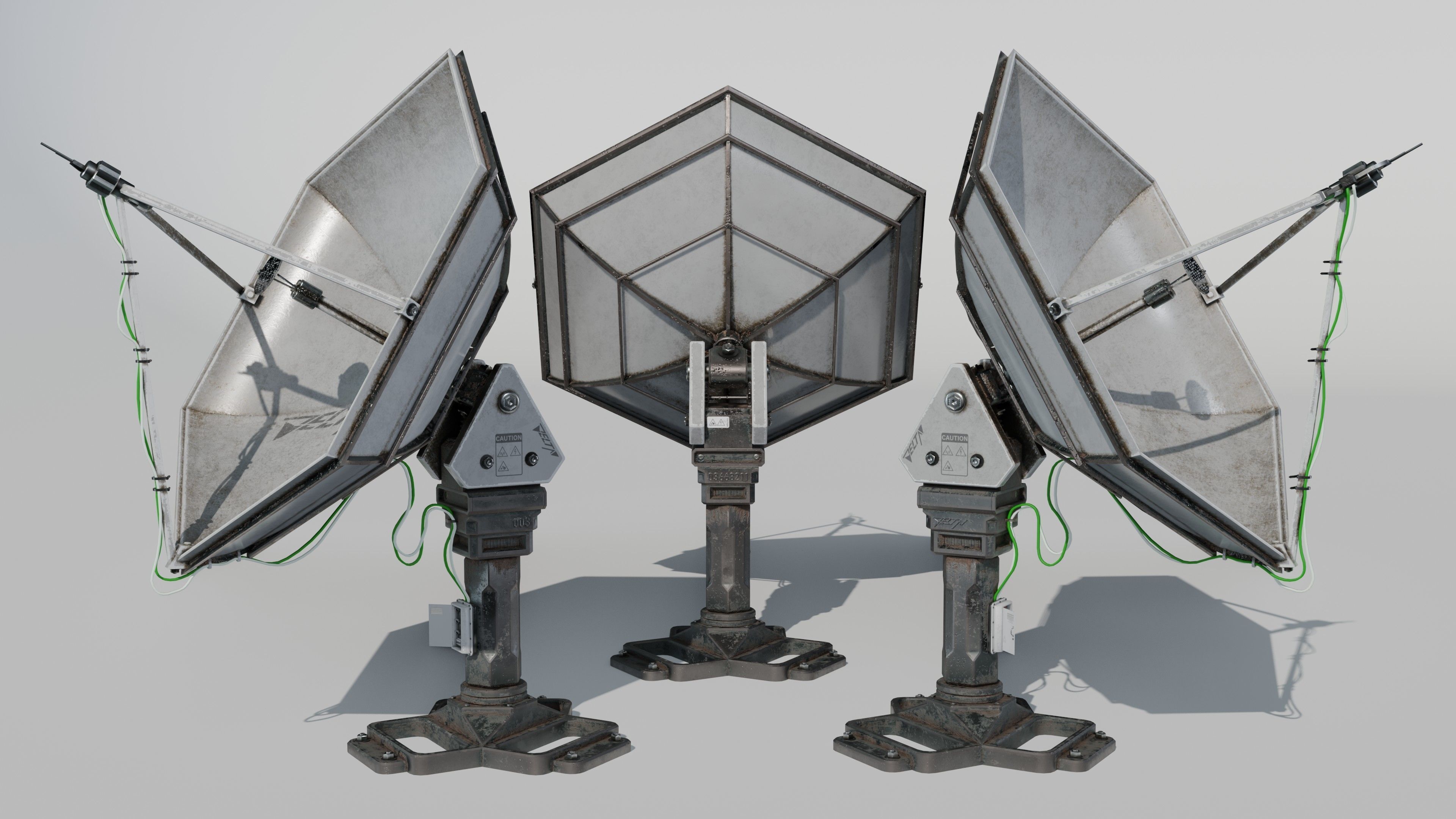 Satellite Antenna part2 Low-poly 3D model_8