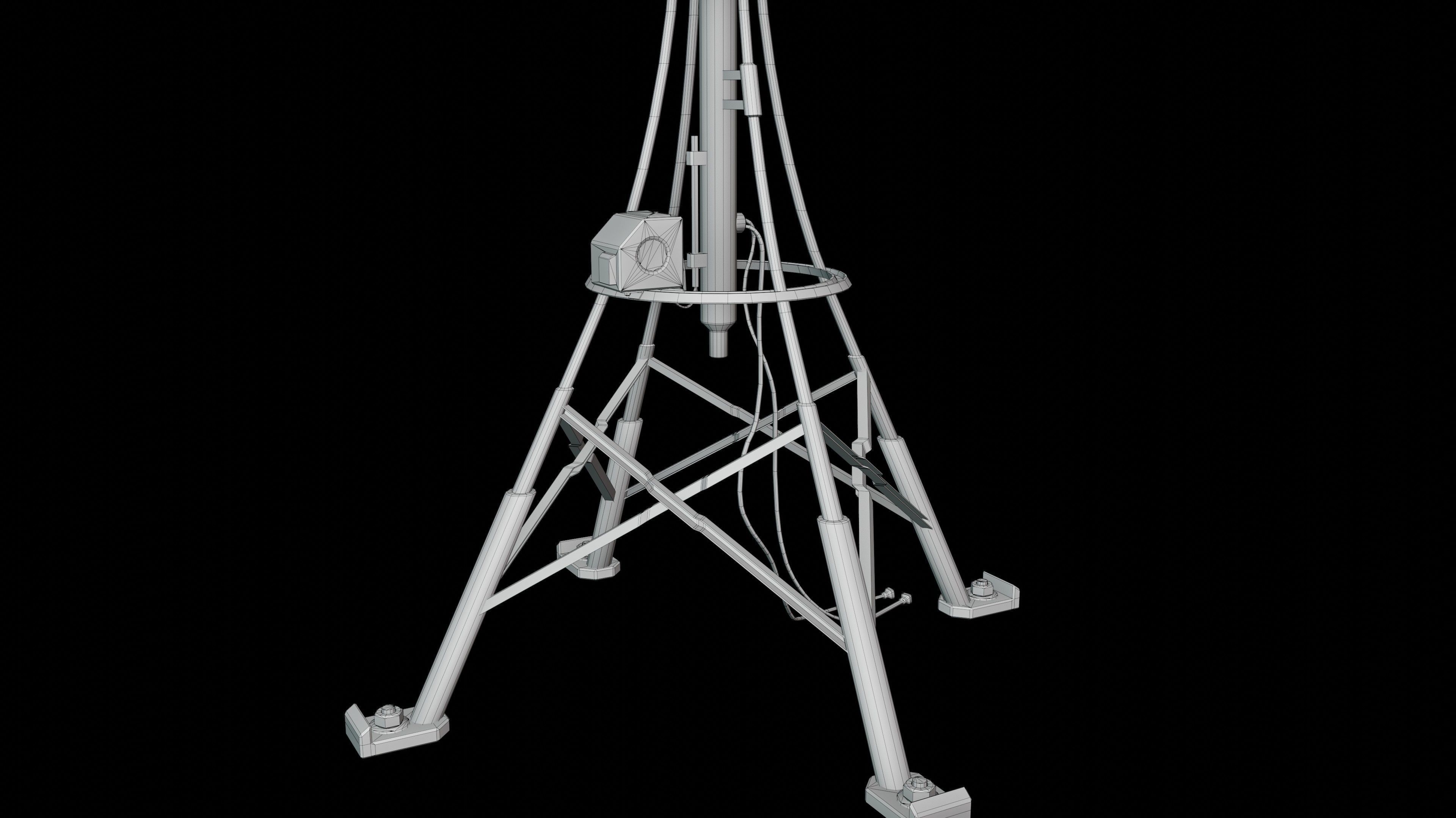 Satellite Antenna part2 Low-poly 3D model_22