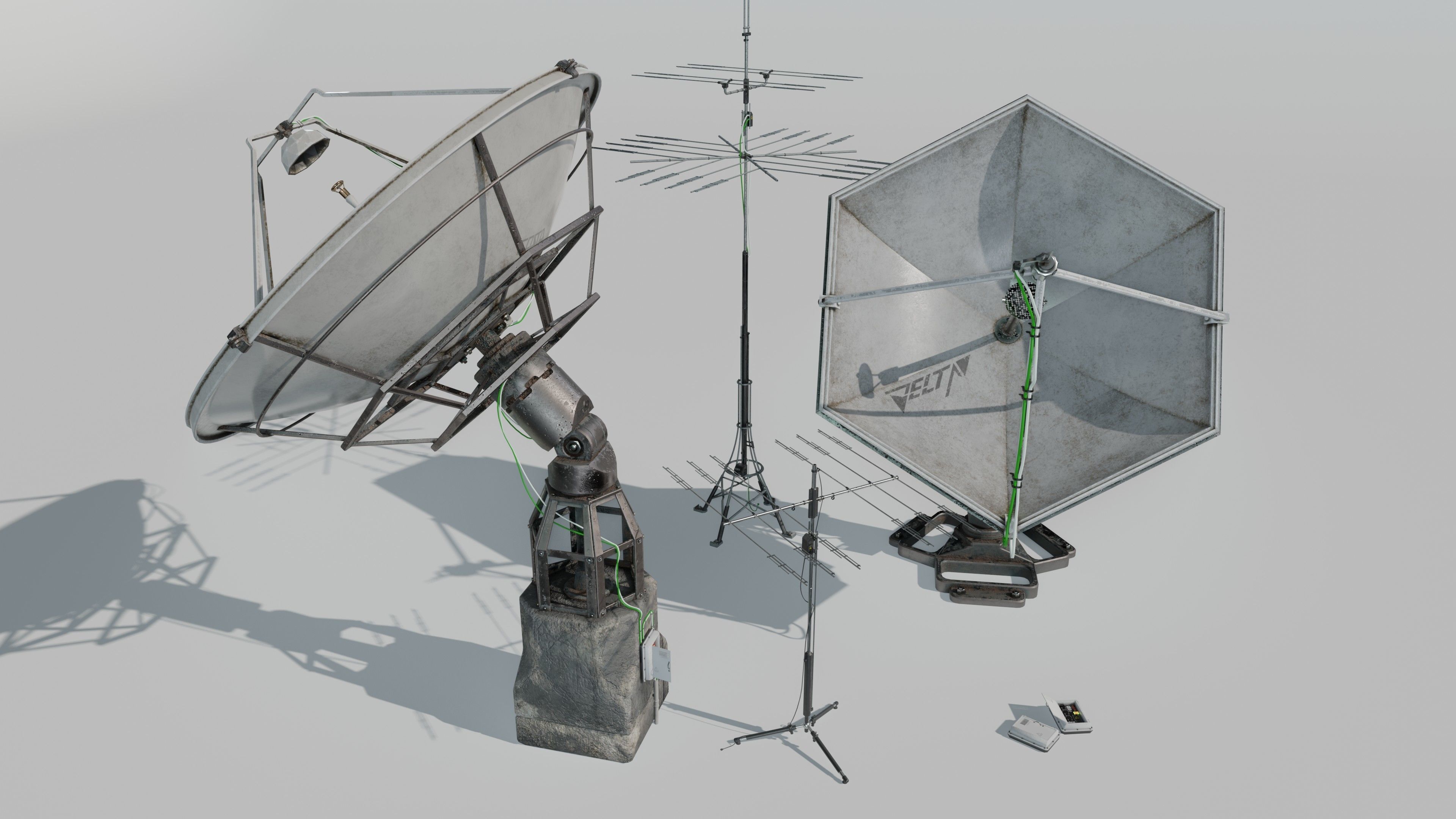 Satellite Antenna part2 Low-poly 3D model_7