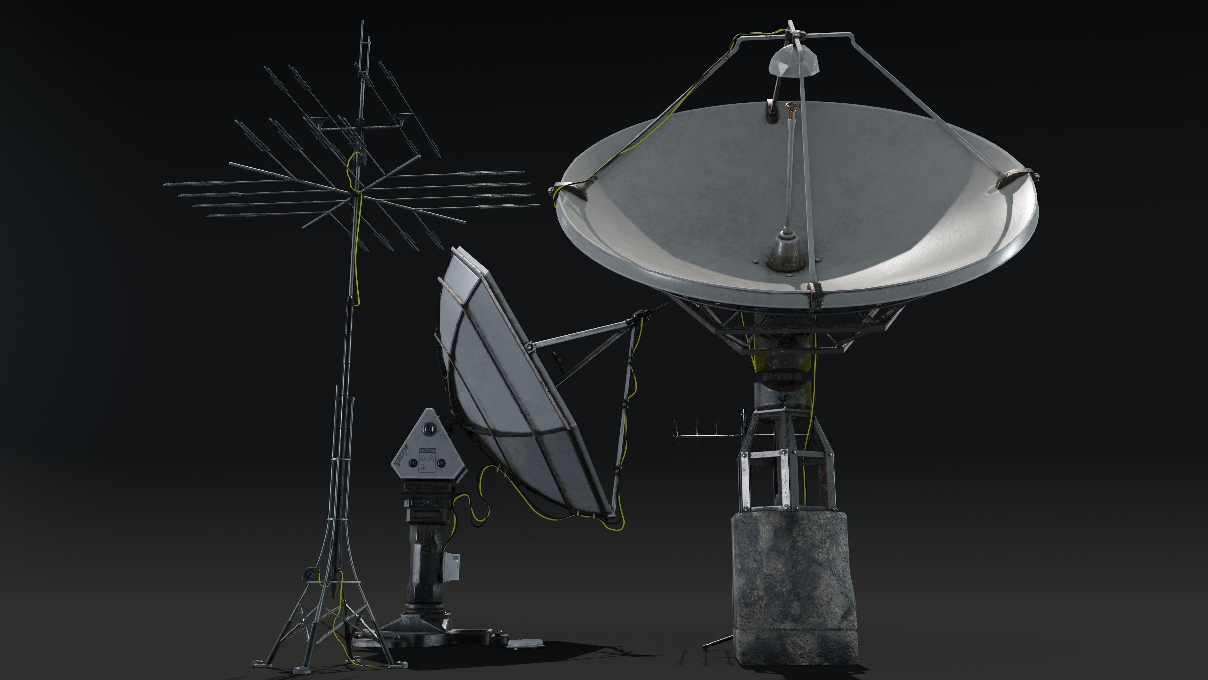 Satellite Antenna part2 Low-poly 3D model_15