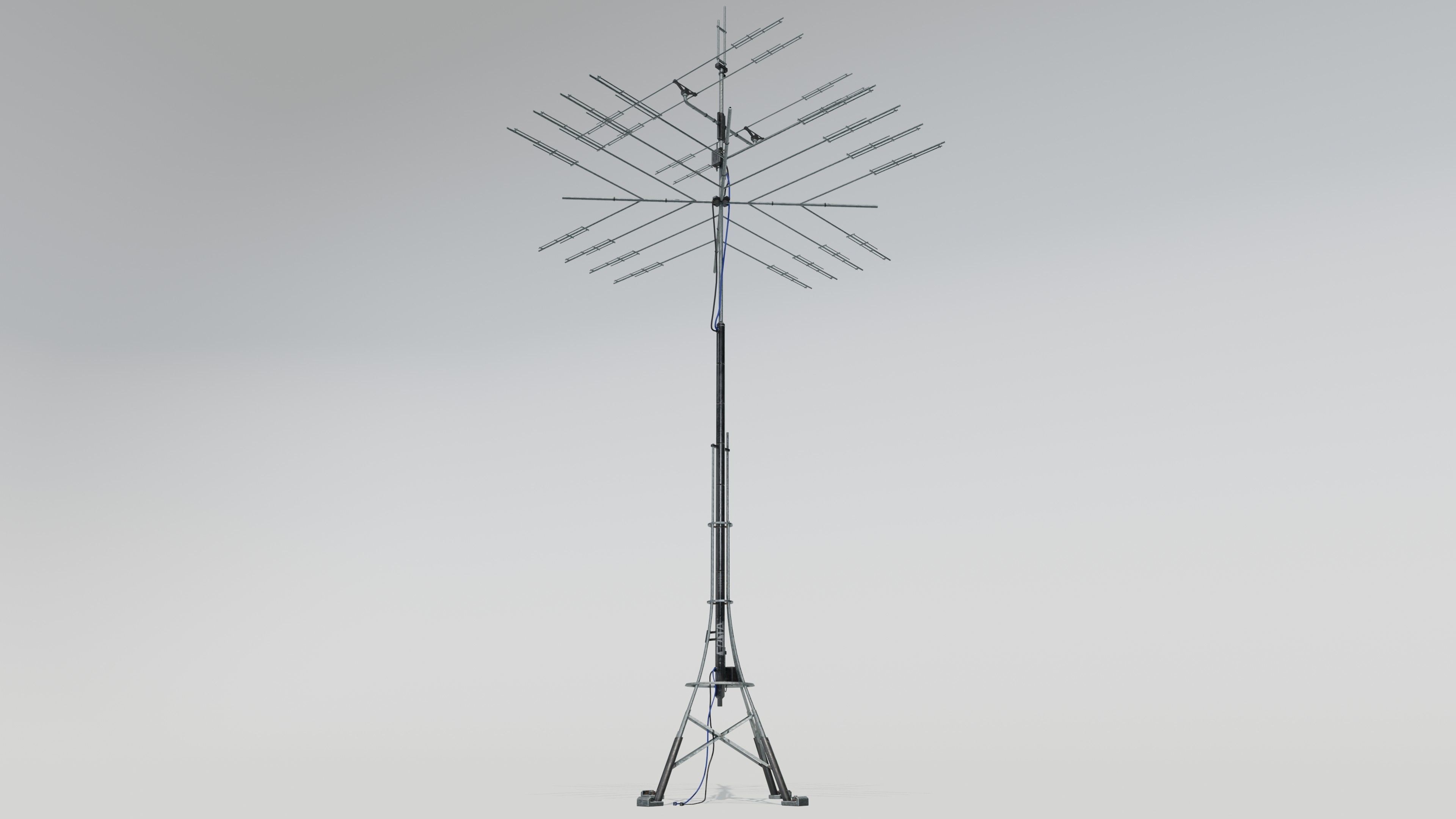 Satellite Antenna part2 Low-poly 3D model_11