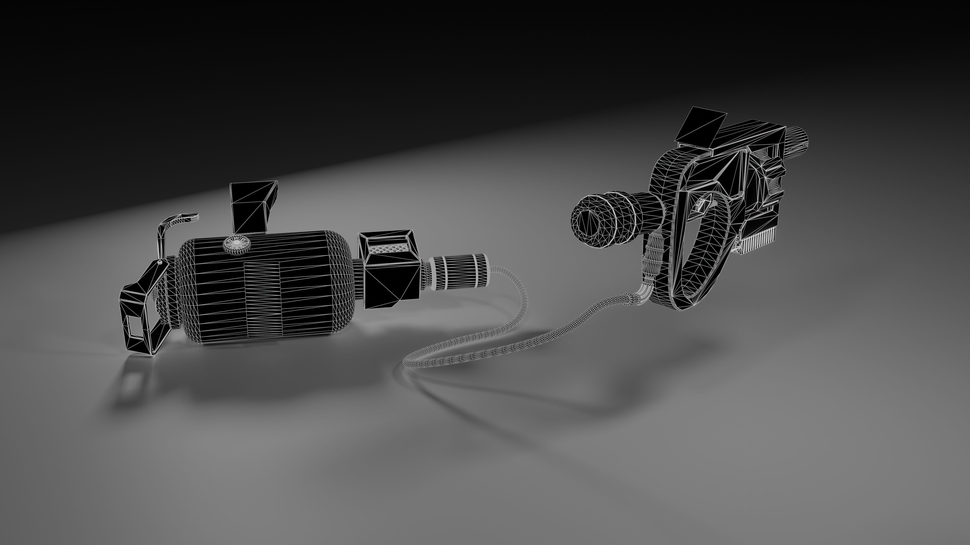 Sci-Fi Hi-tech Water Gun Low-poly 3D model_2
