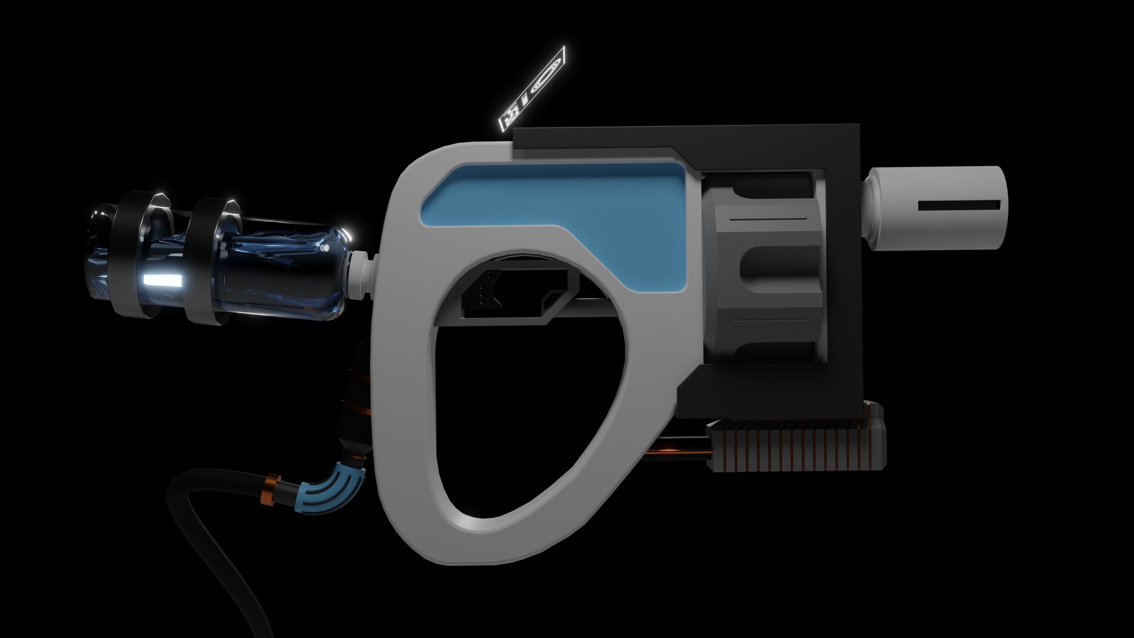 Sci-Fi Hi-tech Water Gun Low-poly 3D model_3