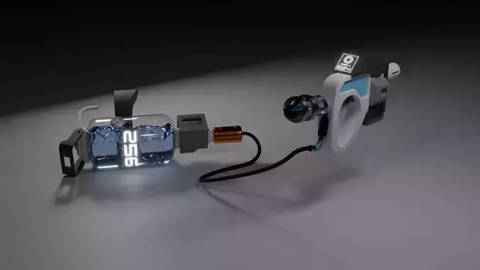 Sci-Fi Hi-tech Water Gun Low-poly 3D model
