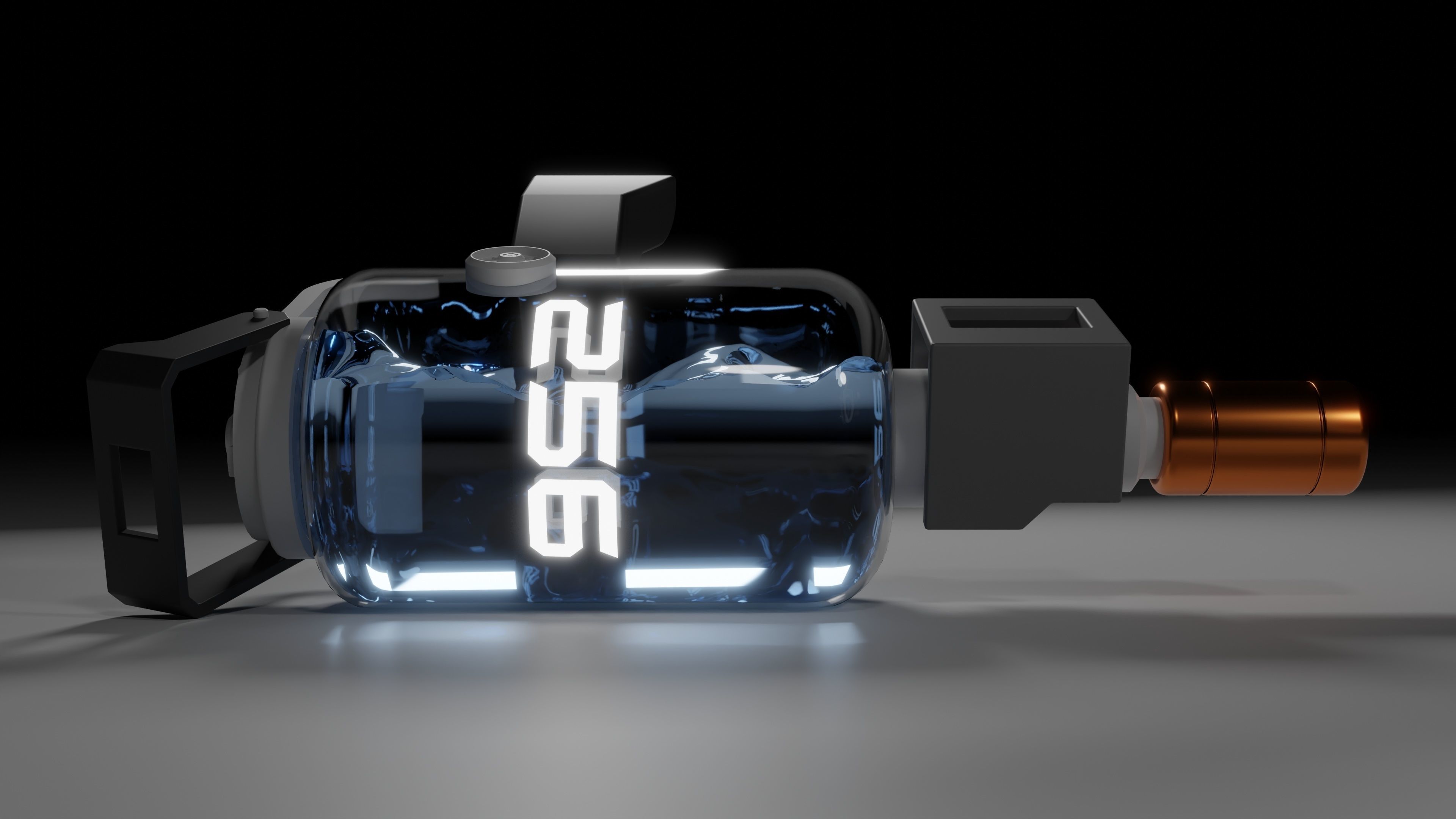 Sci-Fi Hi-tech Water Gun Low-poly 3D model_1