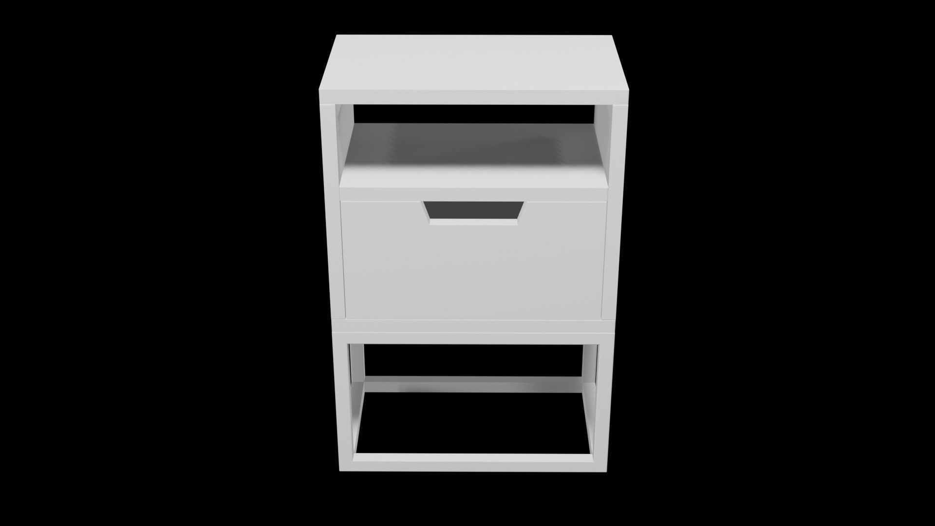 Modern bedside table dark brown Low-poly 3D model_11
