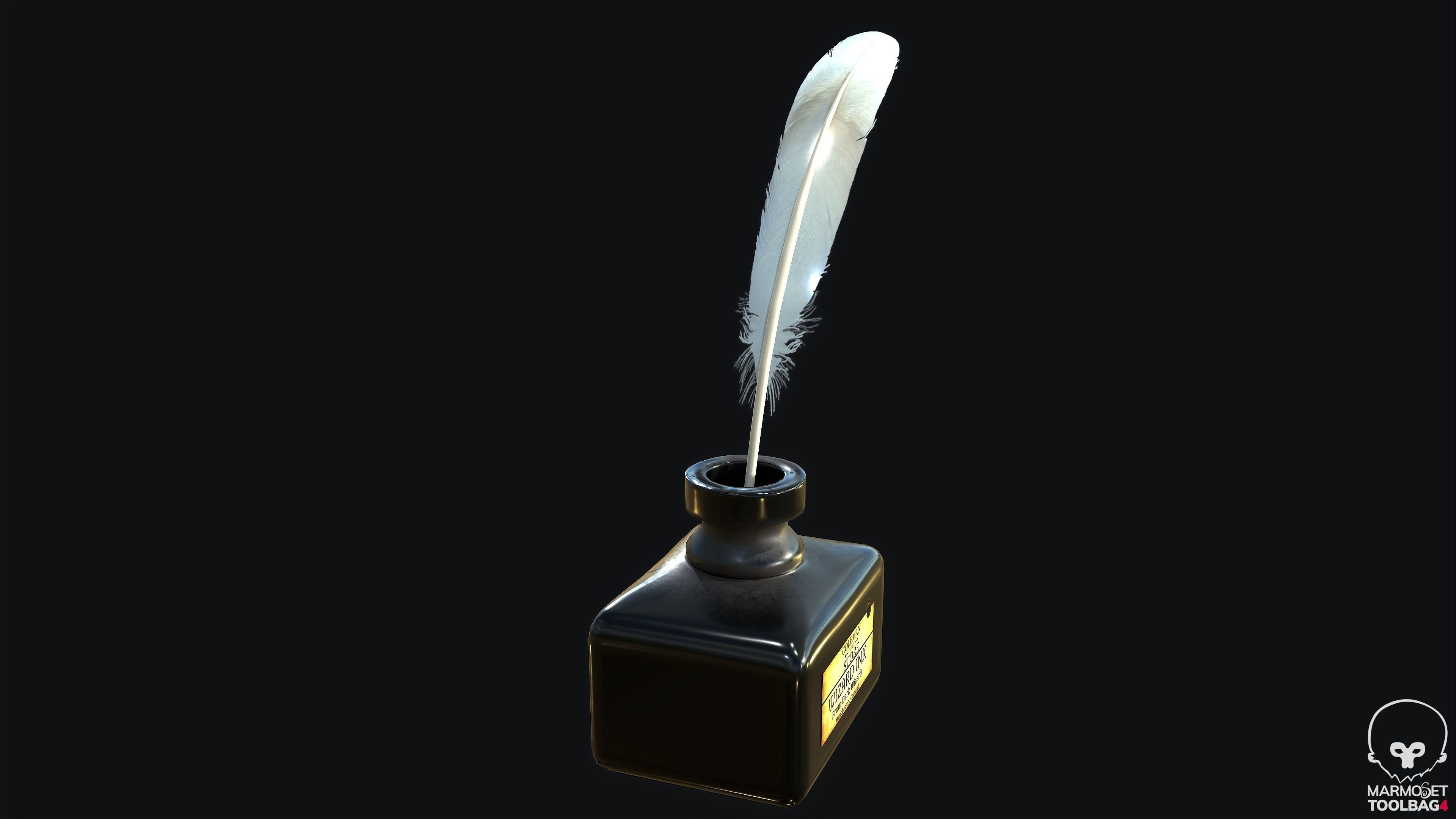 Quill Pen PBR Game Ready Low-poly 3D model_1