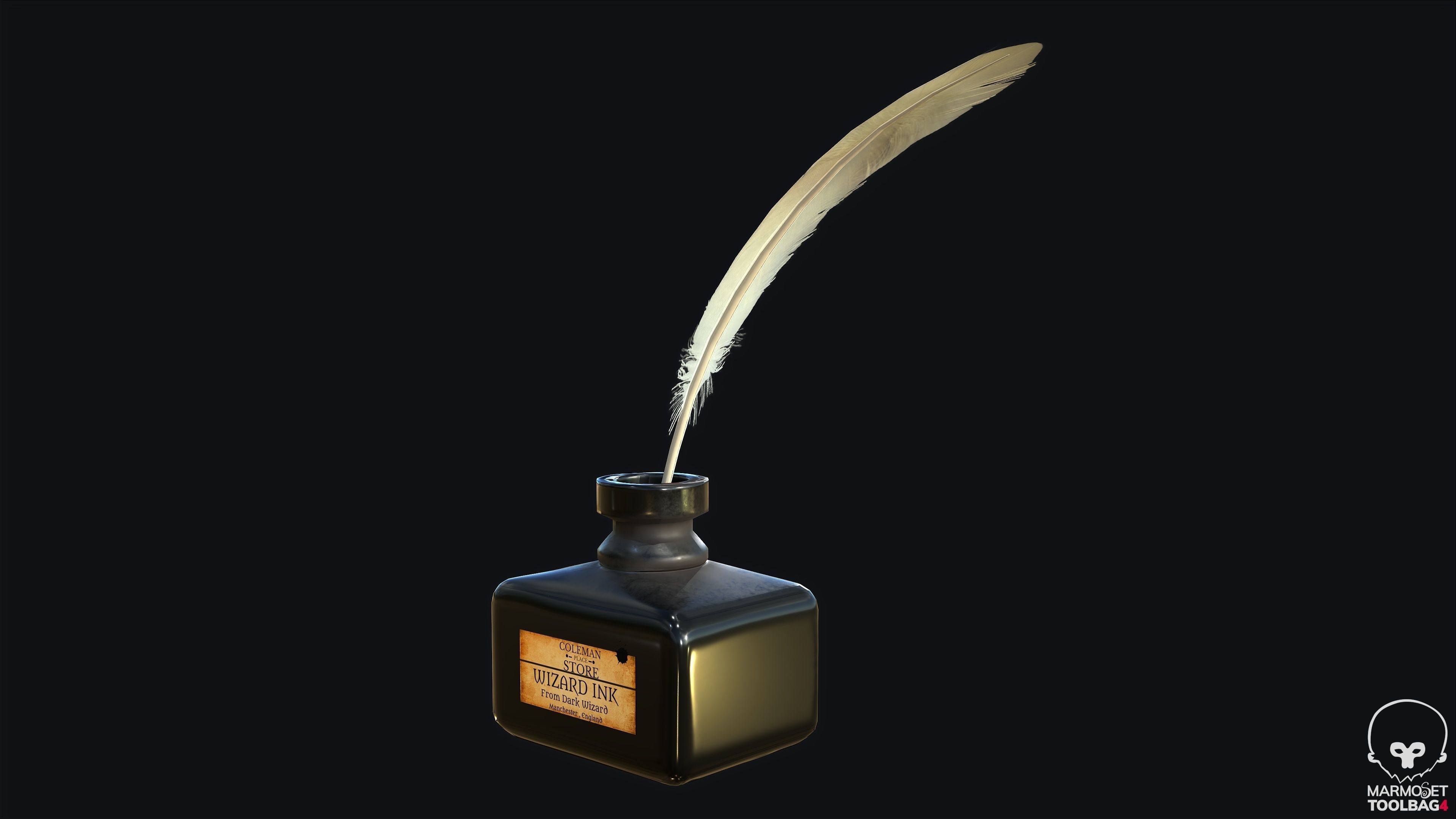 Quill Pen PBR Game Ready Low-poly 3D model_3