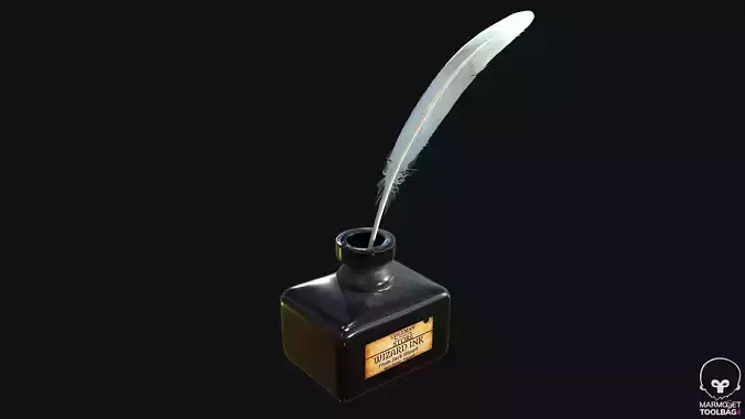 Quill Pen PBR Game Ready Low-poly 3D model