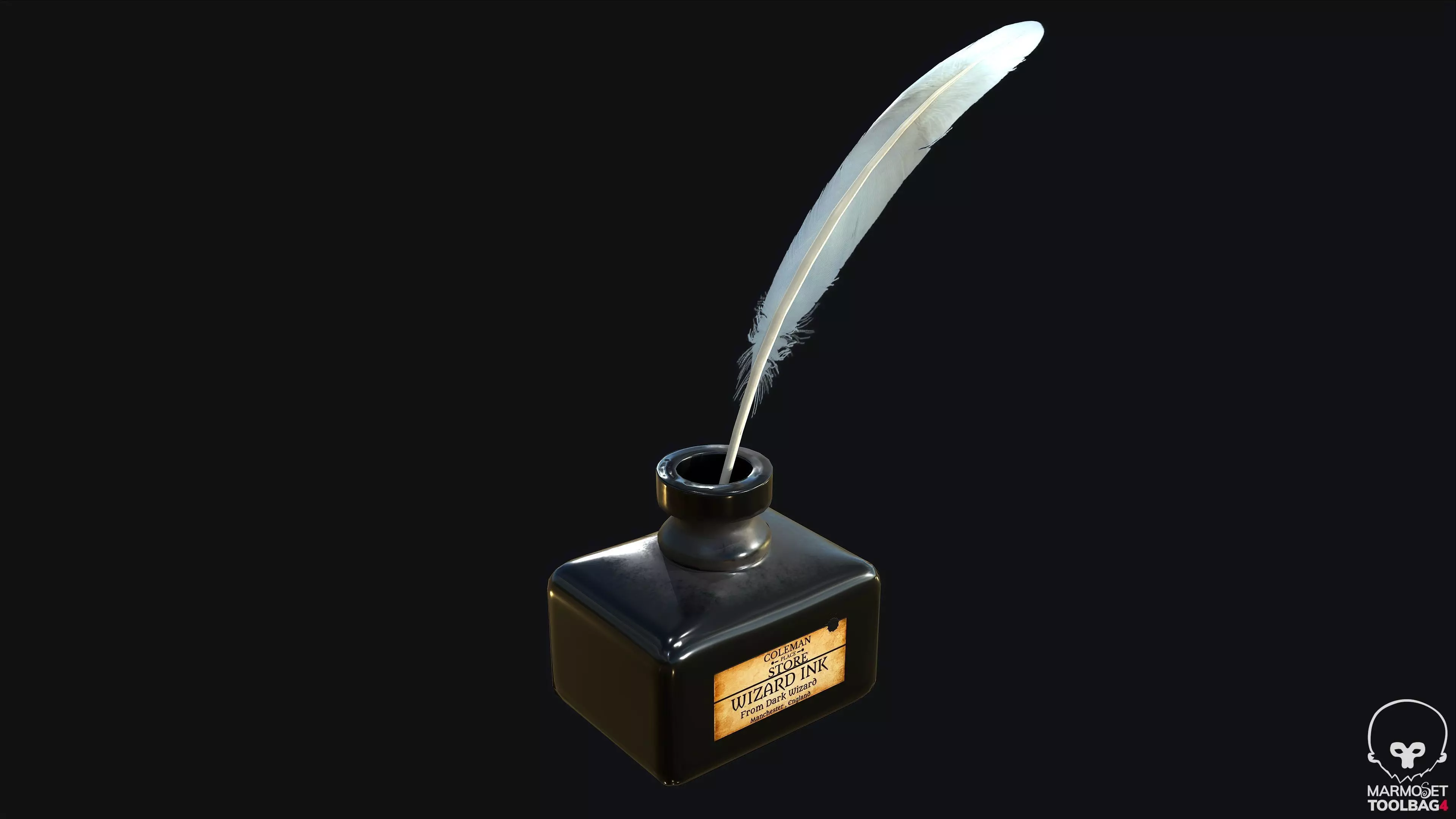 Quill Pen PBR Game Ready Low-poly 3D model_0