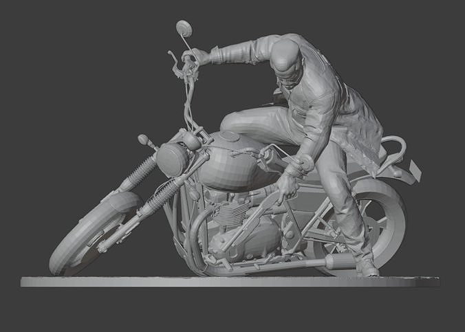 Terminator and Motorcycle 3D print model