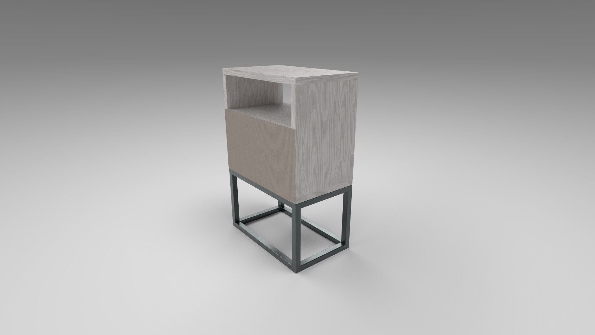 Modern bedside table light brown Low-poly 3D model_3