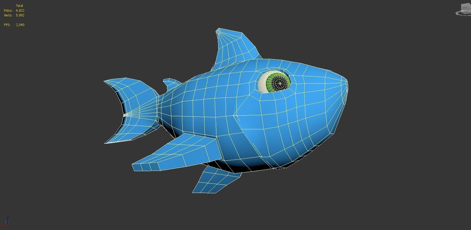 baby shark rigged character lowpoly Low-poly 3D model_4