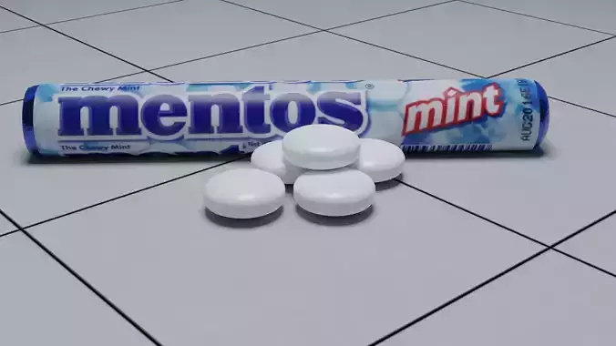Mentos the Freshmaker Mints Low-poly 3D model