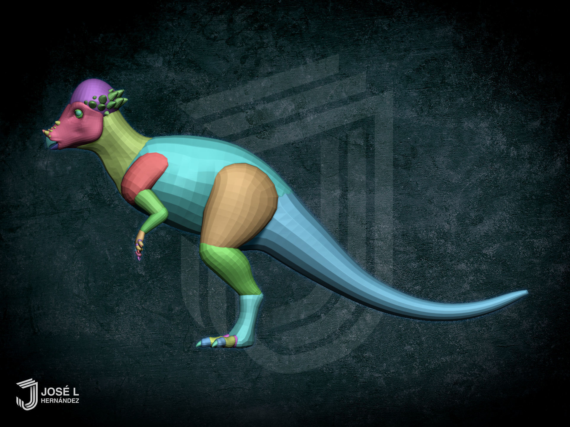 Basemesh Pachycephalosaurus 3D model_2