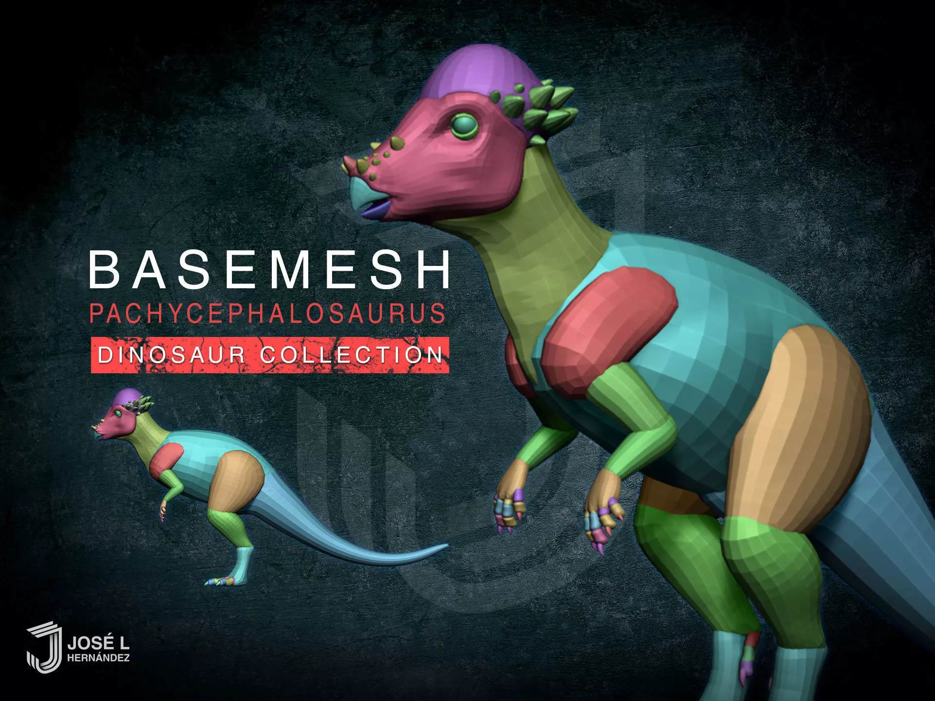 Basemesh Pachycephalosaurus 3D model_0