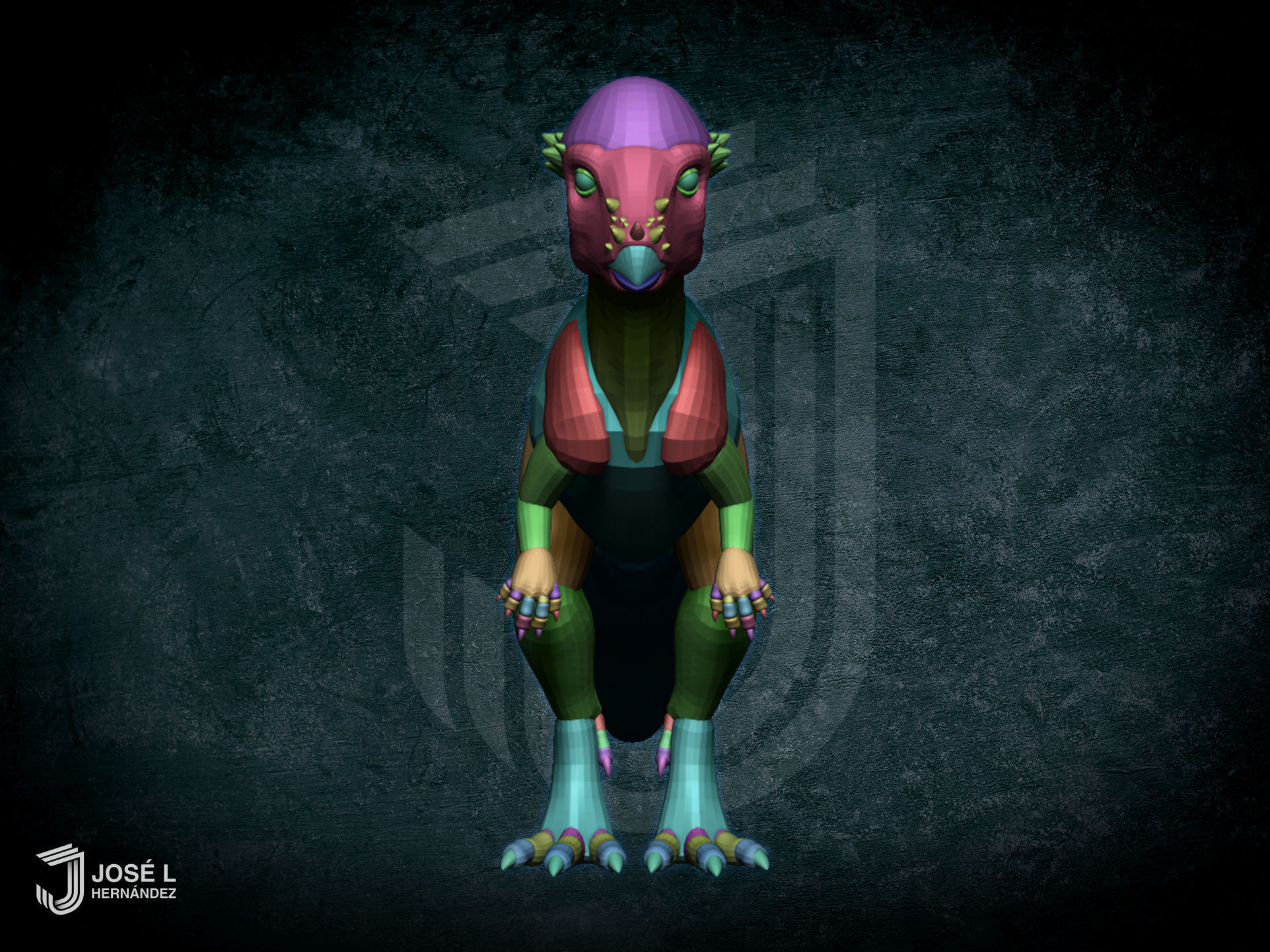 Basemesh Pachycephalosaurus 3D model_4