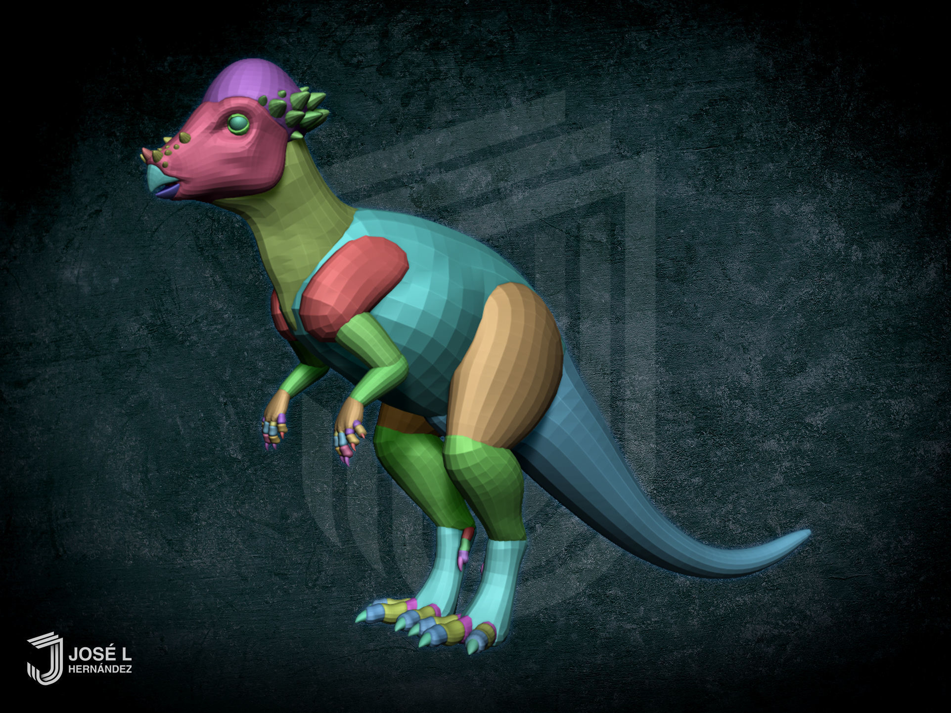 Basemesh Pachycephalosaurus 3D model_1