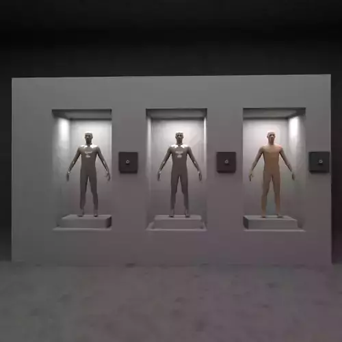 Virtual reality halls Free low-poly 3D model