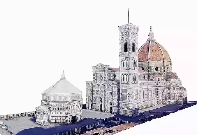 Florence Cathedral-Santa Maria del Fiore Low-poly 3D model