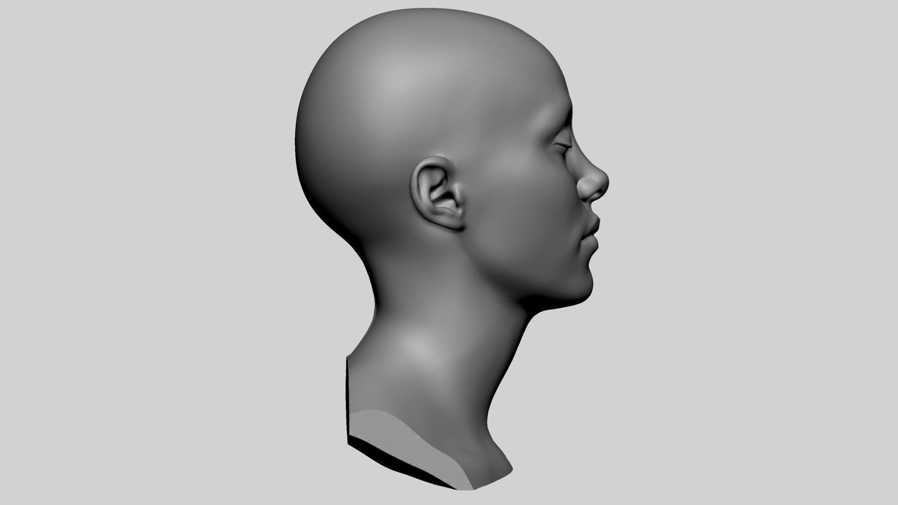 Female Head Printable v4 3D print model_6