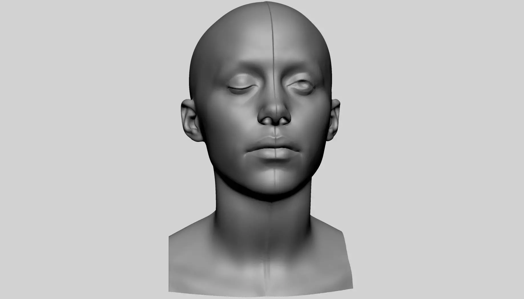 Female Head Printable v4 3D print model_0