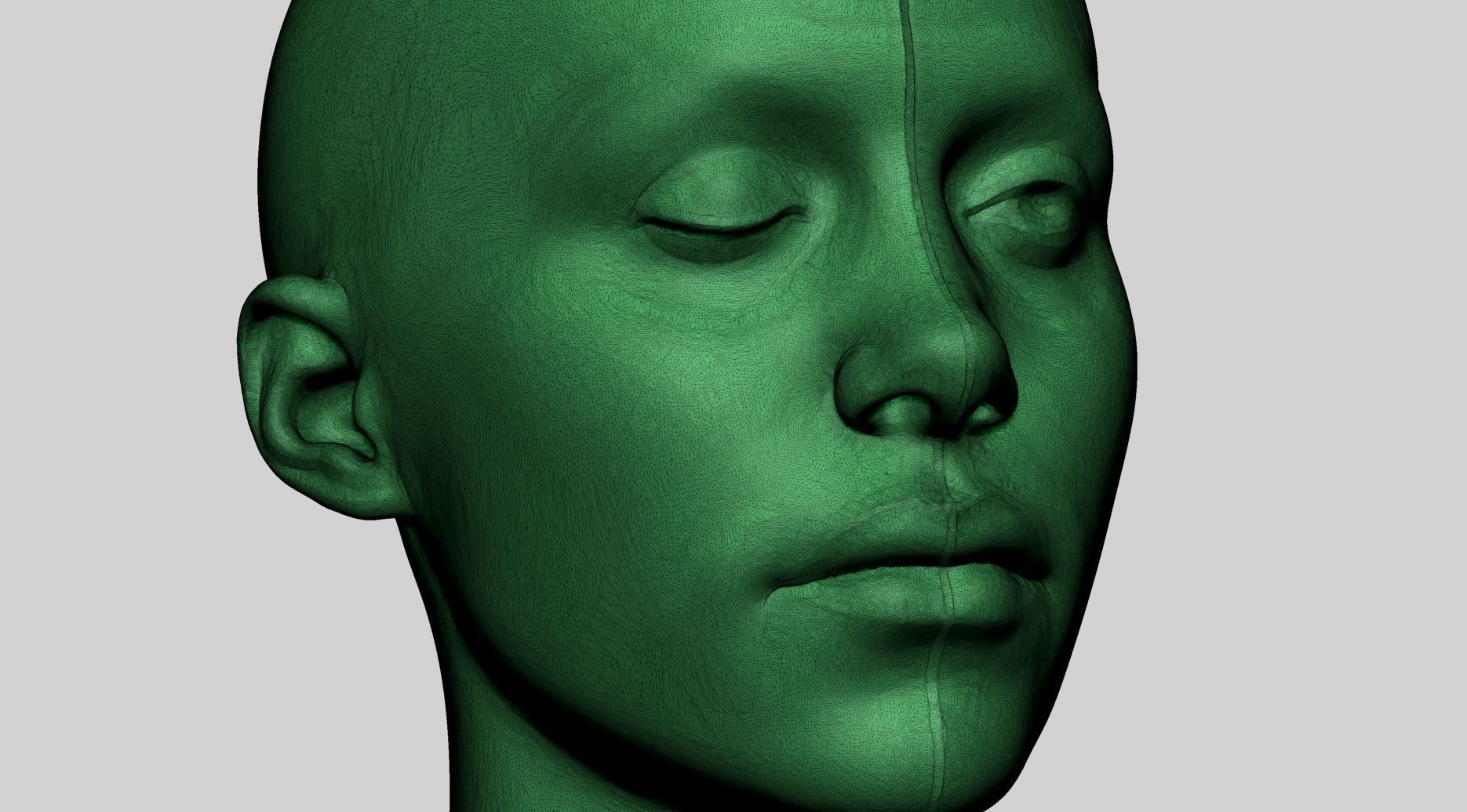 Female Head Printable v4 3D print model_13