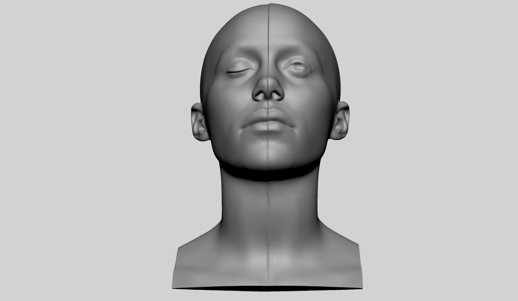 Female Head Printable v4 3D print model_3