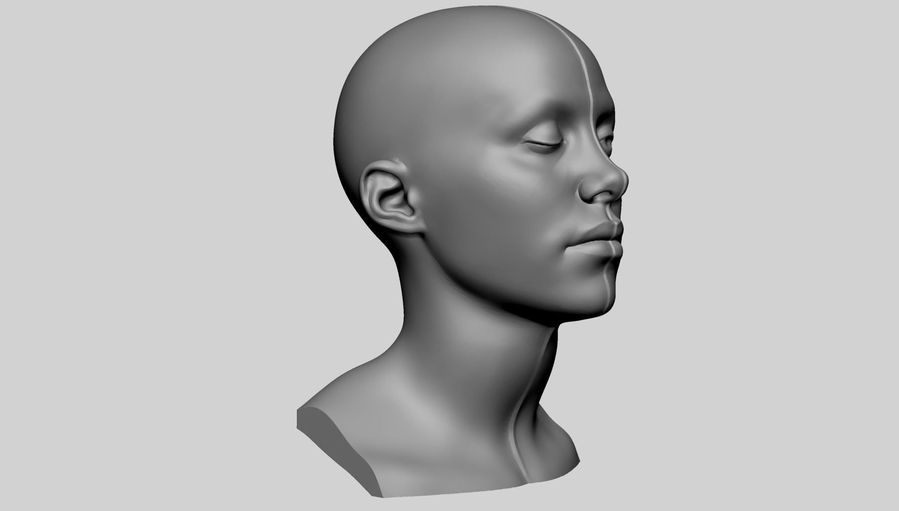 Female Head Printable v4 3D print model_5