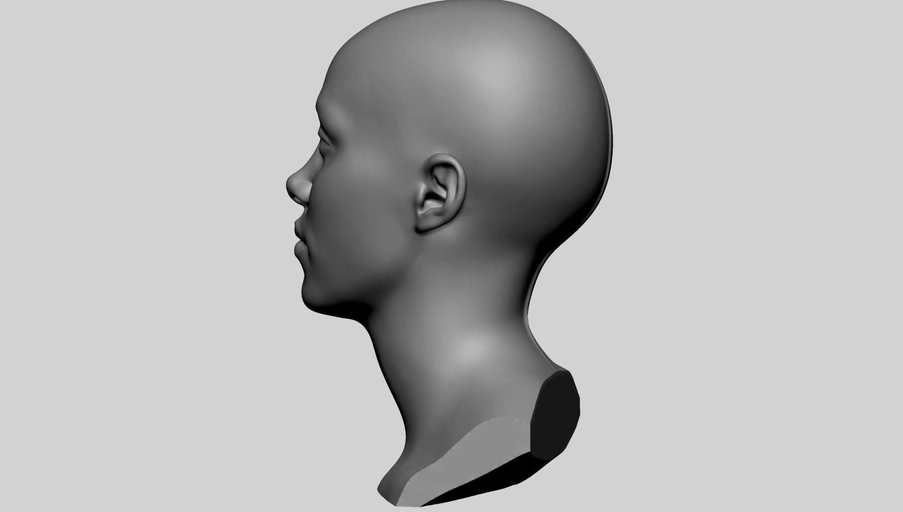 Female Head Printable v4 3D print model_10