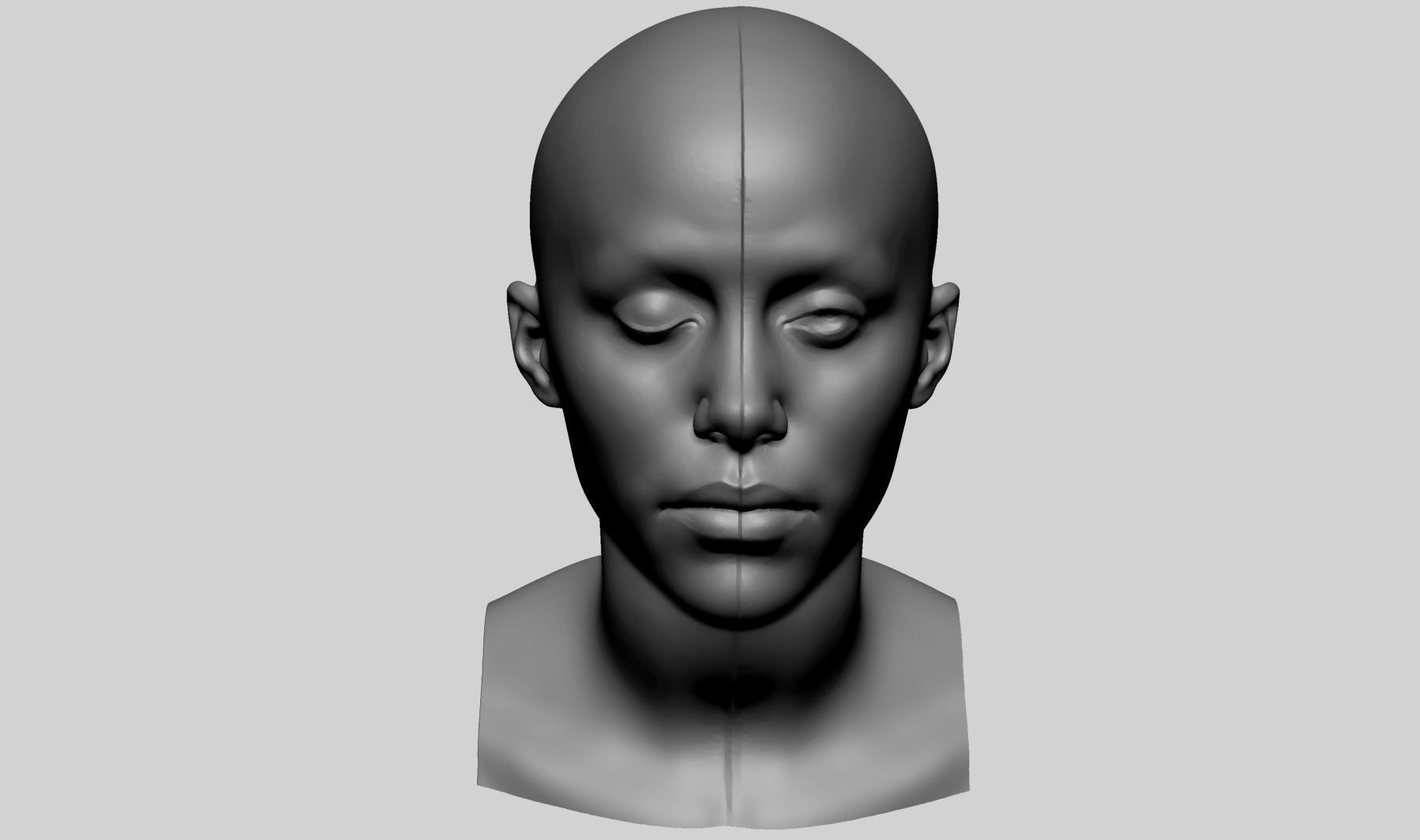 Female Head Printable v4 3D print model_4