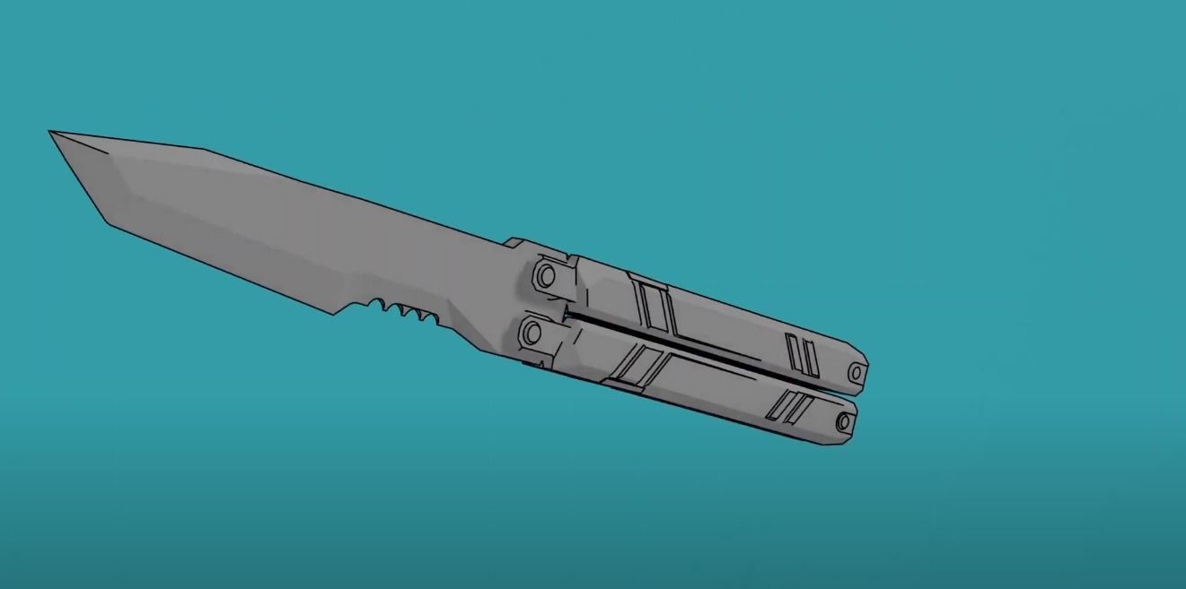 Butterfly Knife Valorant 3D print model_3