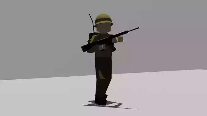 Rigged Low Poly Soldier