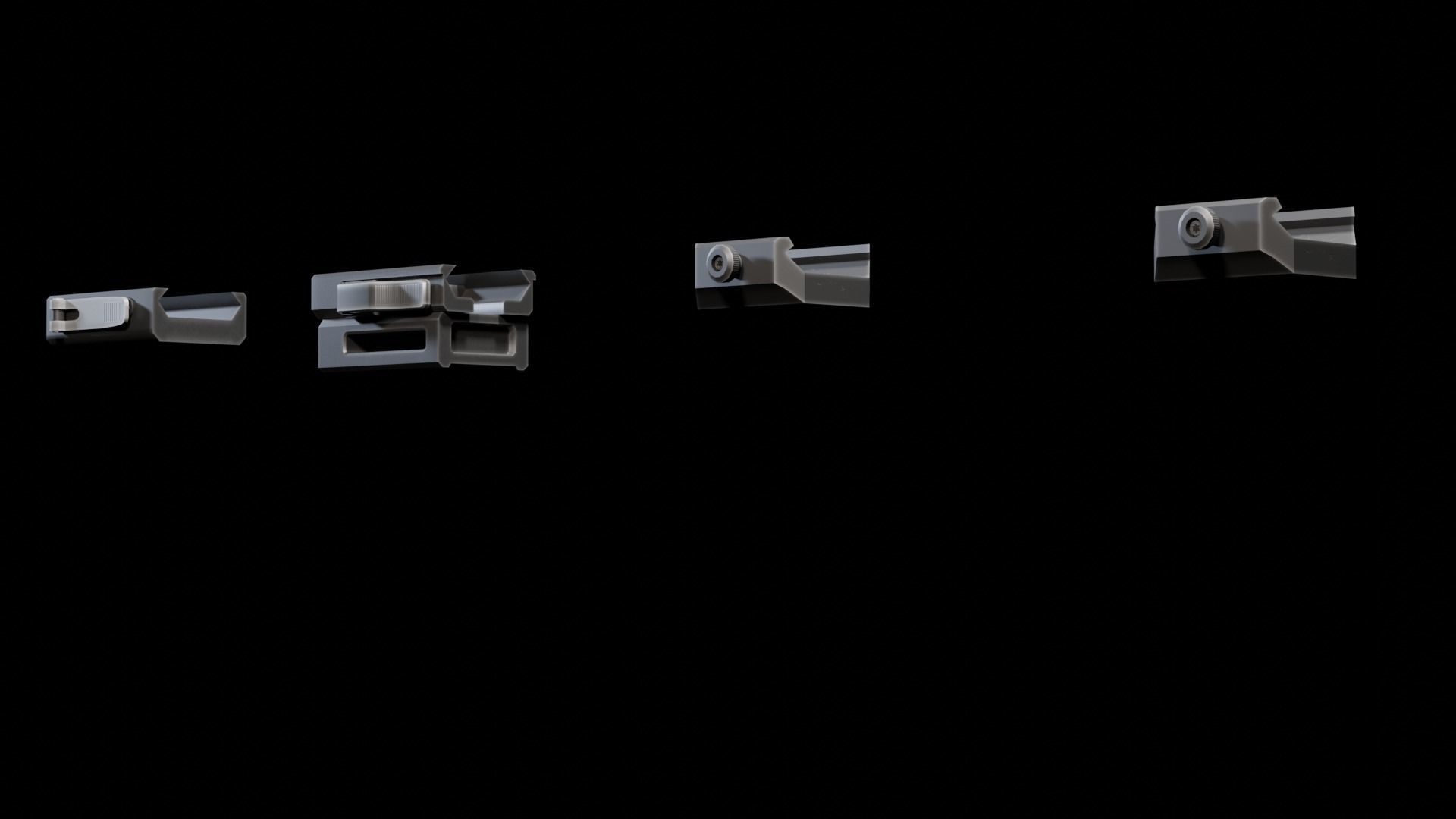 Rifle Gun Foregrip Accessory Pack Low-poly 3D model_2