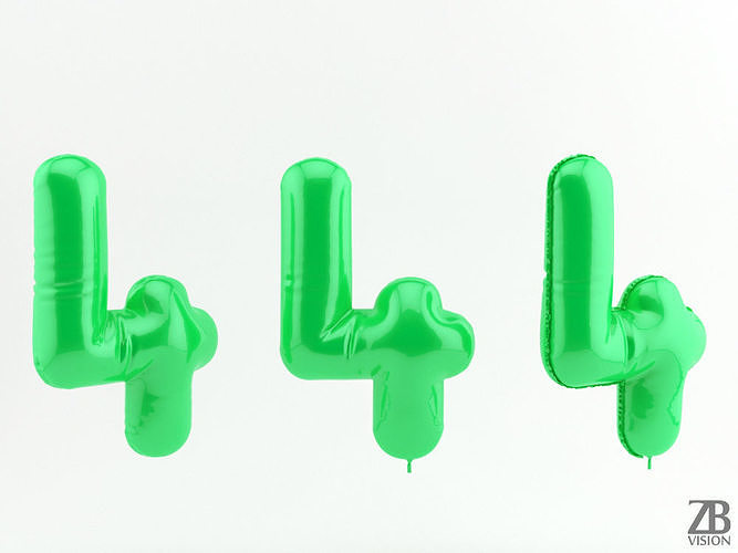 4 four balloon 3D model