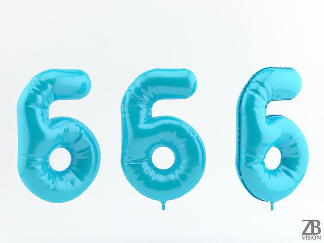 6 six balloon 3D model