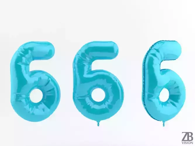 6 six balloon 3D model