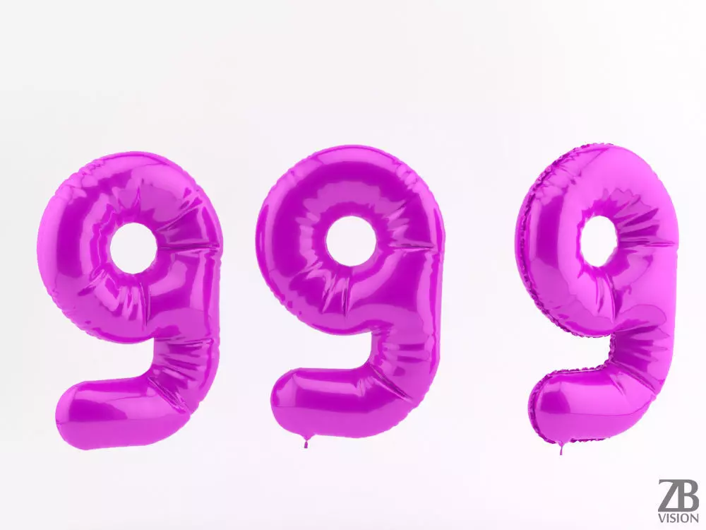 9 nine balloon 3D model_0