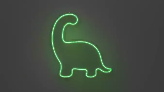 Dinosaur - Neon Sign 3D model