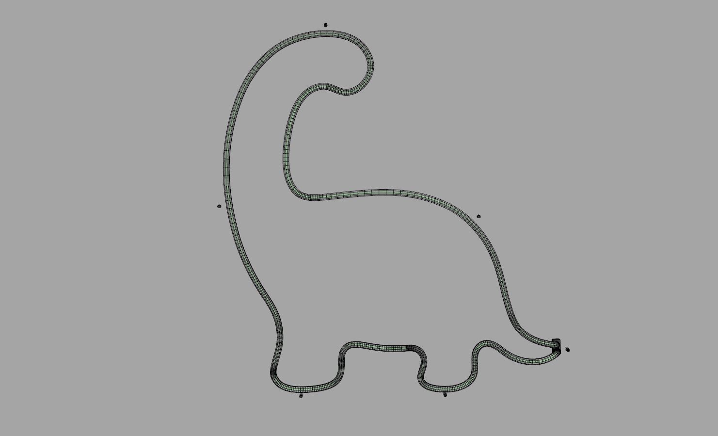 Dinosaur - Neon Sign 3D model_7