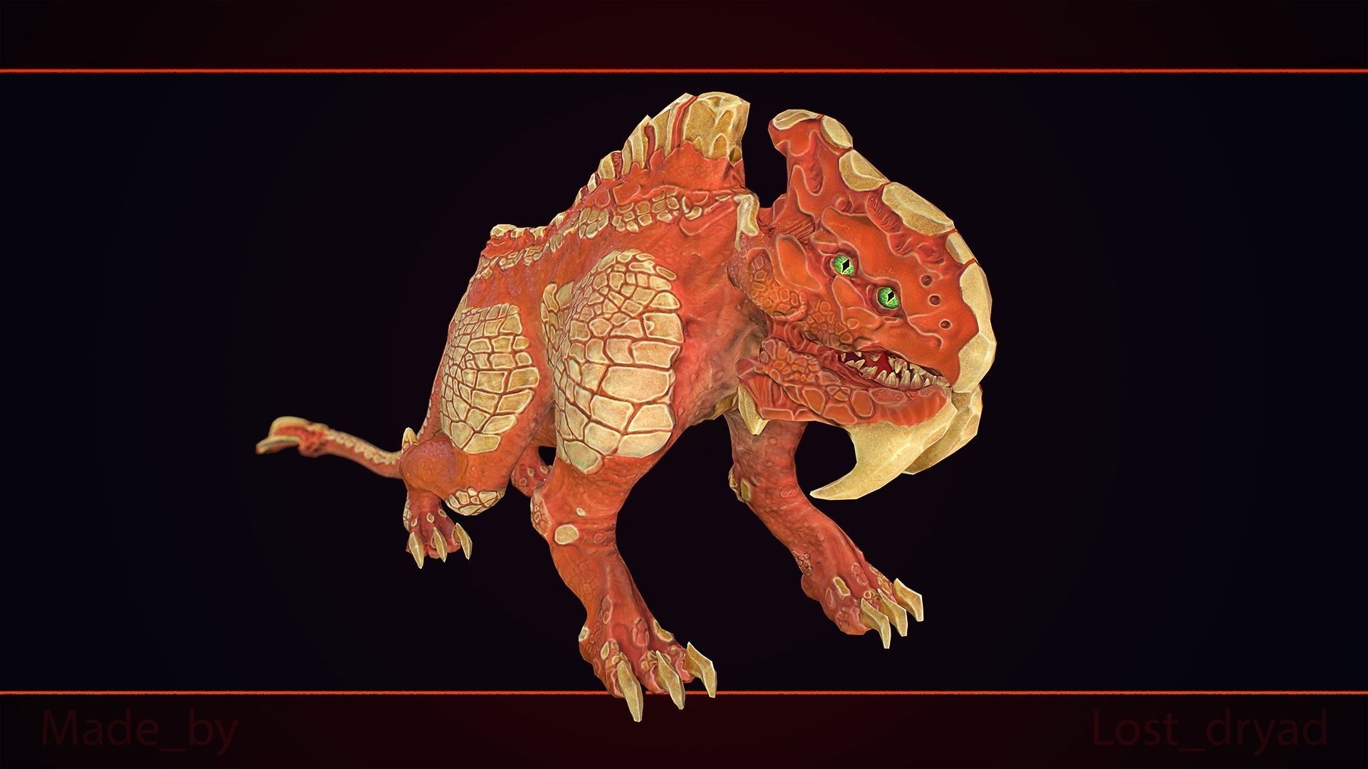 Creature v001 Low-poly 3D model_6