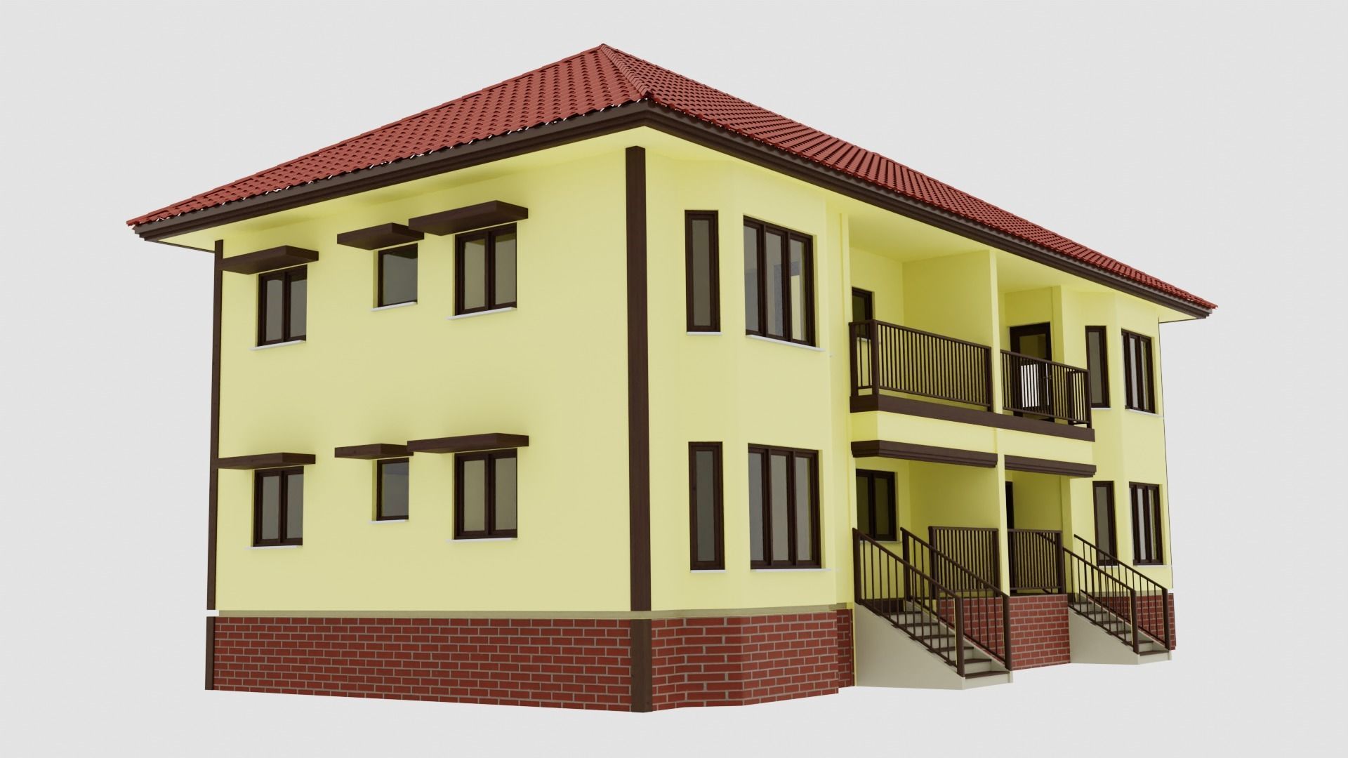 House two story 3D model_2
