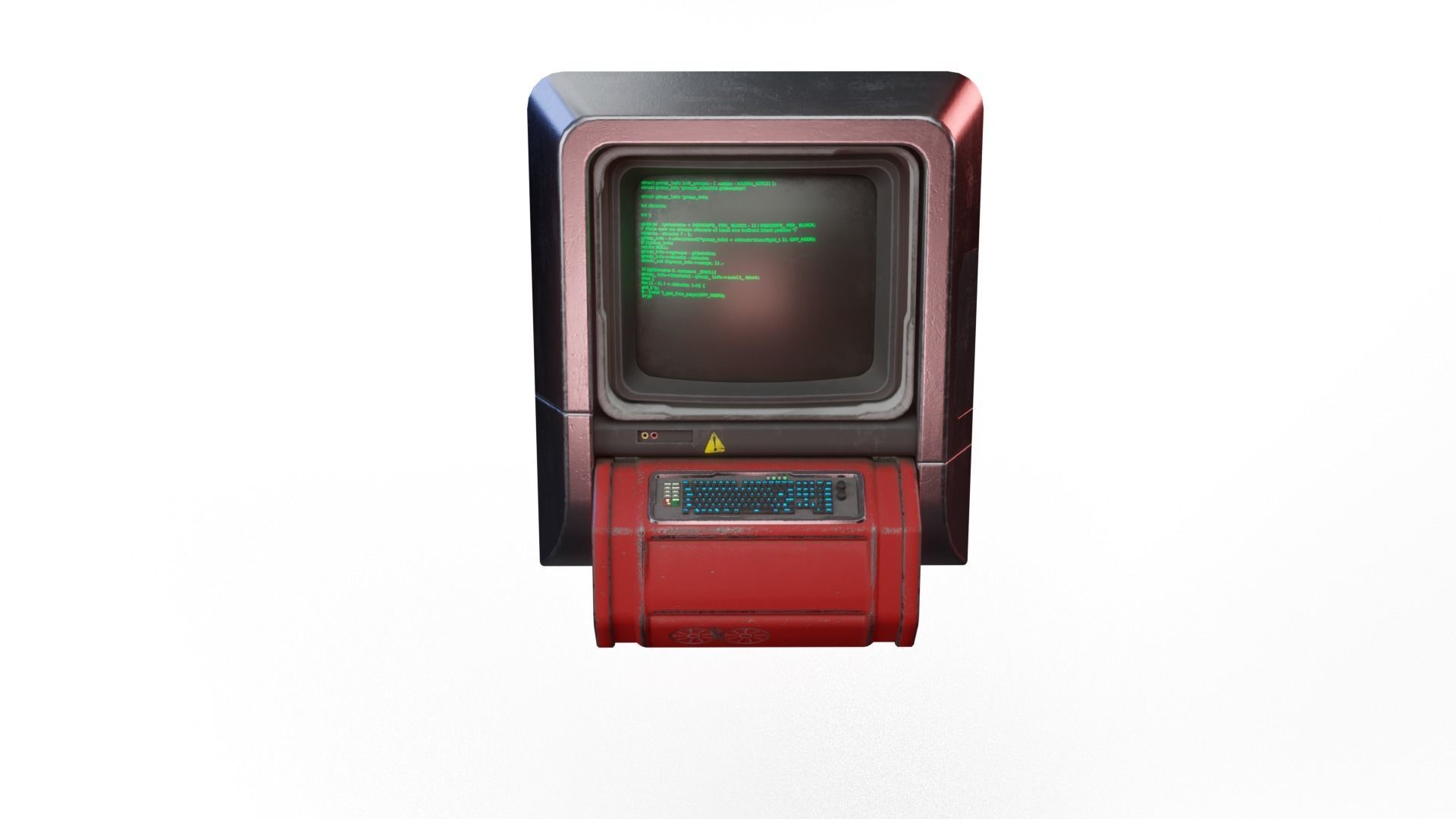 Sci-Fi Console Computer  Low-poly 3D model_1